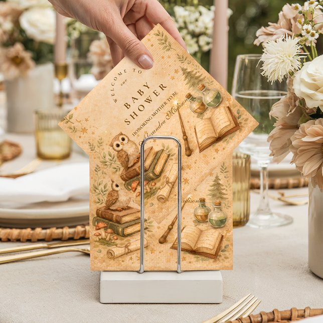 Enchanted Storybook Wizard Baby Shower Napkin (Creator Uploaded)