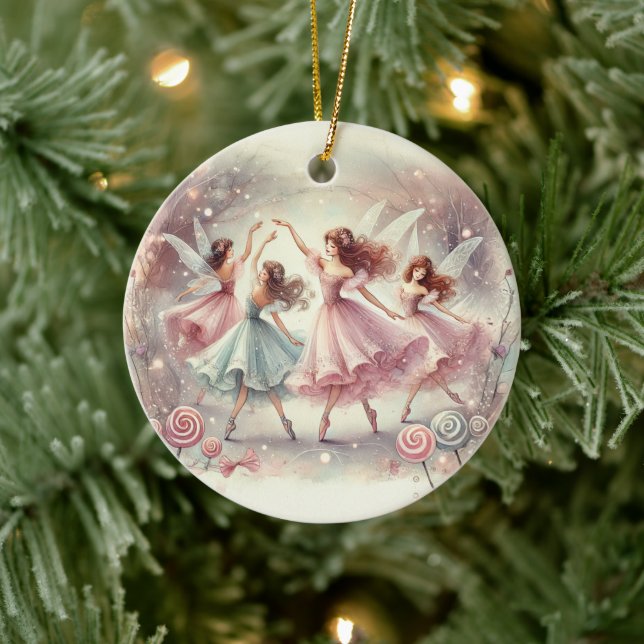Enchanted Sugar Plum Fairies Ceramic Tree Decoration (Tree)
