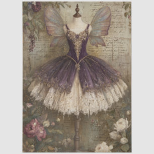 Enchanted Sugar Plum Fairy Ballerina Art Decoupage Tissue Paper