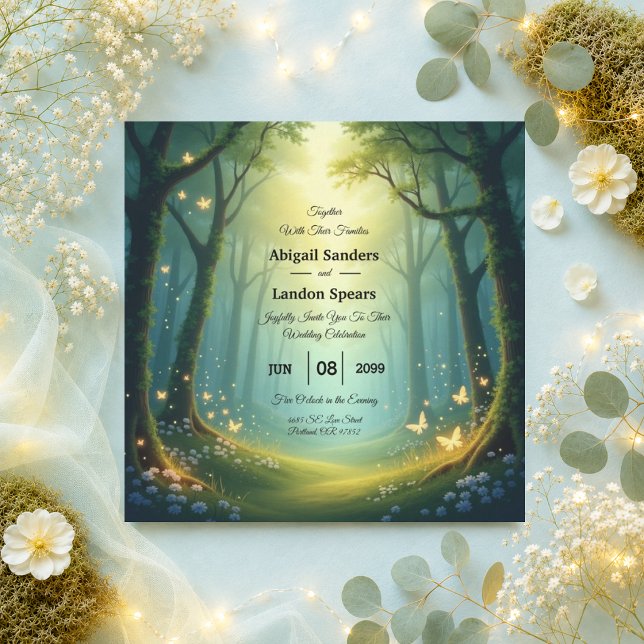 Enchanted Sunlit Summer Grove Wedding Invitation (Creator Uploaded)