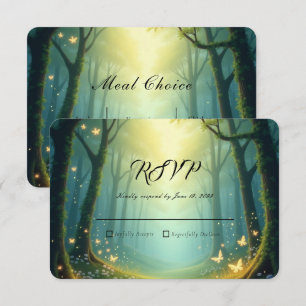 Enchanted Sunlit Summer Grove Wedding RSVP Card