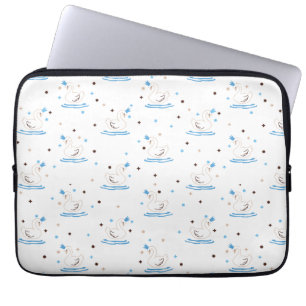 Enchanted Swan Lake Fairy Tale Crowned Swan Laptop Sleeve