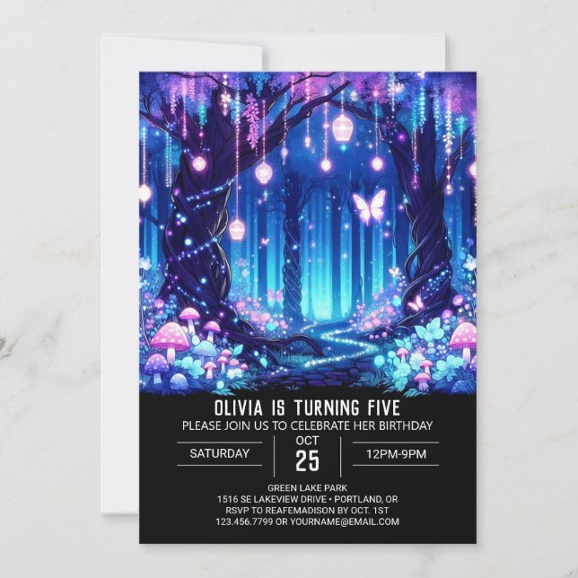 Enchanted Sweet Woodland Digital Birthday Invitation (Front)