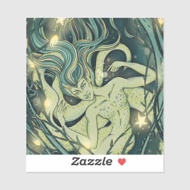 Enchanted Teal Siren Vinyl Sticker (Sheet)