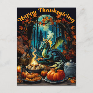 Enchanted Thanksgiving Feast Holiday Postcard