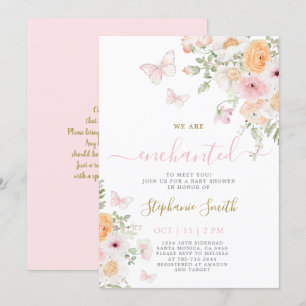 Enchanted To Meet You Baby Shower Girl Invitation