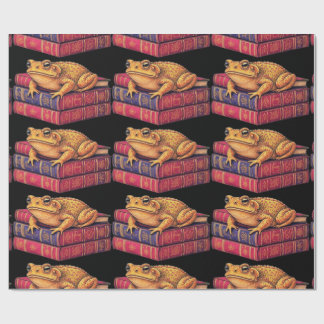 Enchanted Toad on Ancient Books - Unique Art Wrapping Paper