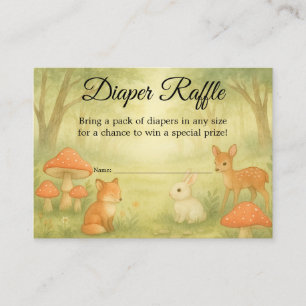 Enchanted Toadstool Baby Shower Diaper Raffle Card