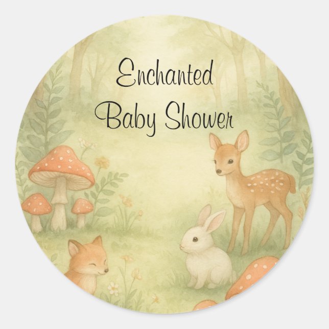 Enchanted Toadstool Baby Shower Envelope Seals (Front)