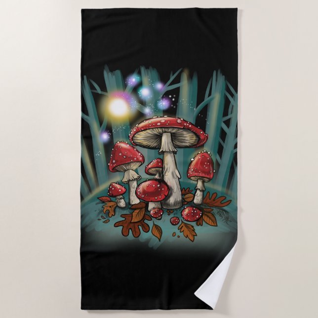 Enchanted Toadstools Beach Towel (Front)