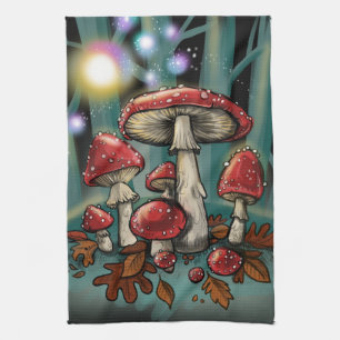 Enchanted Toadstools Tea Towel