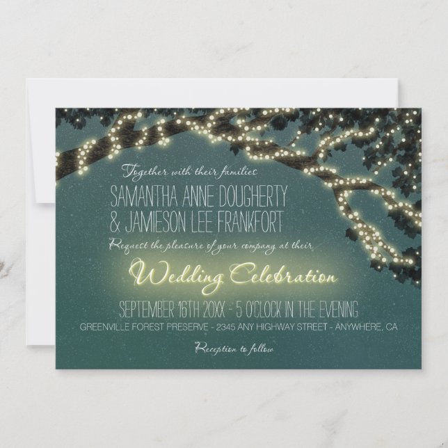 Enchanted Tree Branch Rustic Wedding Invitations (Front)