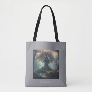 Enchanted Tree shining a pink light Summer Tote Bag