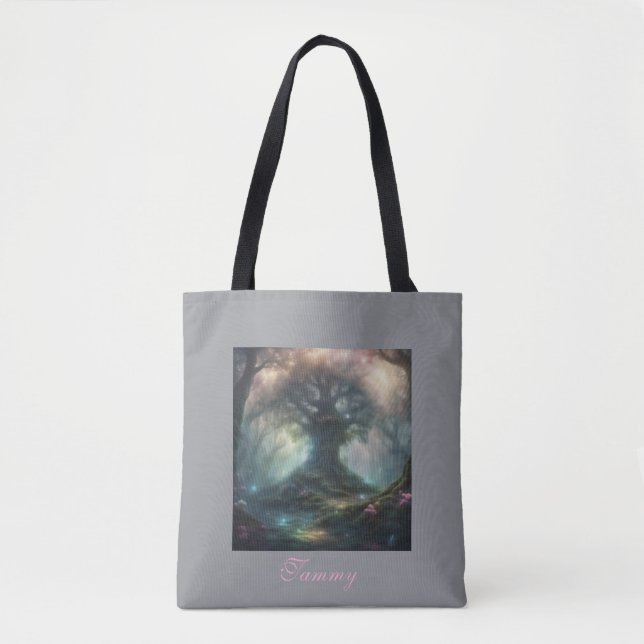 Enchanted Tree shining a pink light Summer Tote Bag (Front)