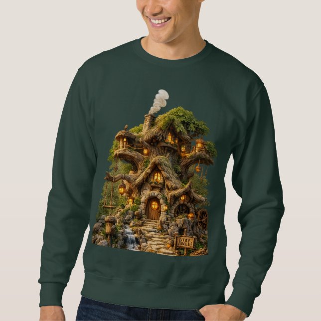 Enchanted Treehouse Fantasy Men's Sweatshirt ... (Front)