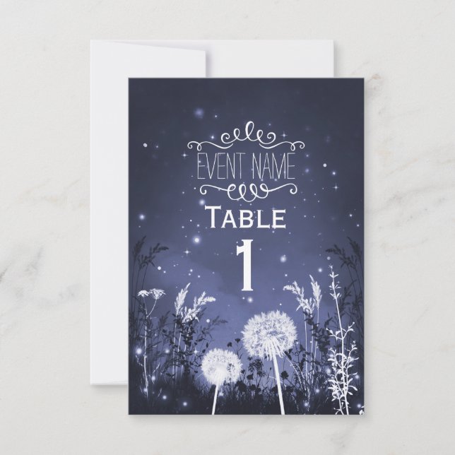 Enchanted Twilight Sky Stars & Foliage RSVP card (Front)