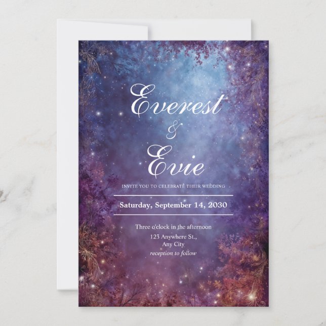 Enchanted Twilight Wedding Invitation (Front)
