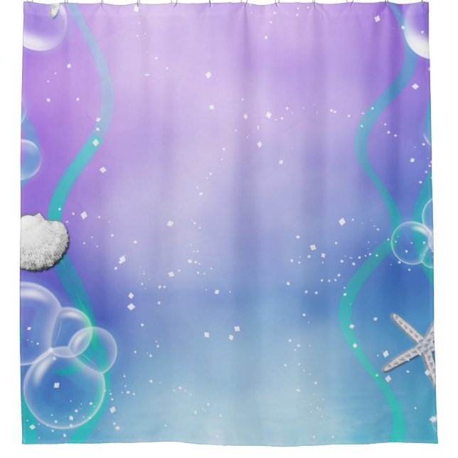 Enchanted Under the Sea Custom Magical Fantasy Shower Curtain (Front)