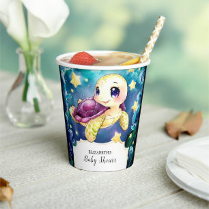 Enchanted Under the Sea Turtle Baby Shower Paper Cups