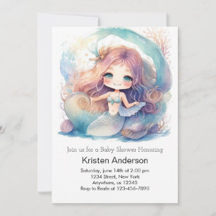 Enchanted Underwater Mermaid Magic Baby Shower Invitation