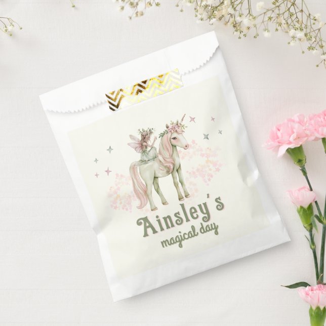 Enchanted Unicorn and Fairy Personalised Birthday Favour Bags (Sealed)