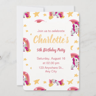 Enchanted Unicorn Birthday Invitation