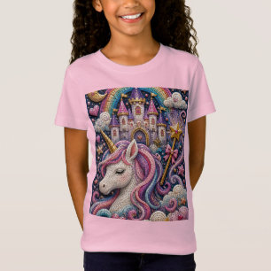 Enchanted Unicorn Castle 3D Mosaic T Shirt