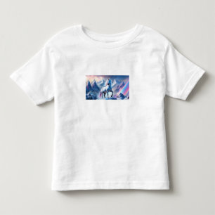 Enchanted Unicorn in a Snowy Fantasy Poster Toddle Toddler T-Shirt
