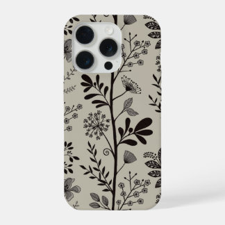 Enchanted Vertical Garden Reverie XL black beige iPhone 15 Pro Case