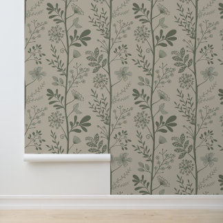 Enchanted Vertical Garden Reverie XL deep beige Wallpaper