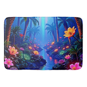 Enchanted Vibrant River Forest Dream Bath Mat