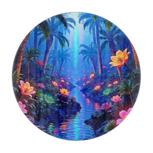 Enchanted Vibrant River Forest Dream Cutting Board