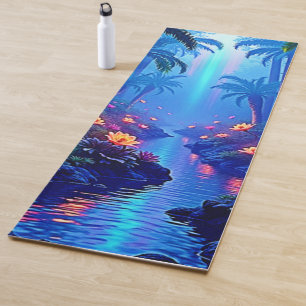 Enchanted Vibrant River Forest Dream Yoga Mat