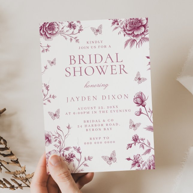 Enchanted Vintage Blush Dusty Rose Bridal Shower Invitation (Creator Uploaded)