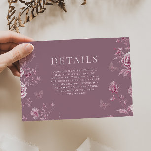 Enchanted Vintage Dusty Pink Rose Floral Wedding Enclosure Card