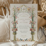 Enchanted Vintage Garden Islamic Wedding Invitation<br><div class="desc">Celebrate your union with our Enchanted Garden Islamic Wedding Invitation, which combines timeless elegance with cultural tradition. The invitation is beautifully crafted, featuring a floral arrangement that blooms in hues of blush, coral, and sage against a backdrop of soft ivory. An intricate Islamic Bismillah crowns the design, symbolising faith and...</div>