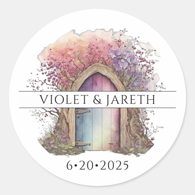 Enchanted Wedding  Classic Round Sticker (Front)