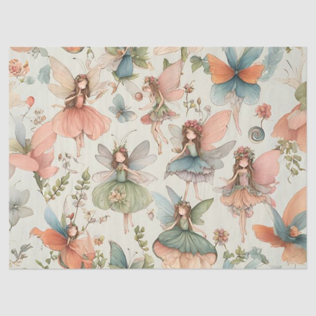 Enchanted Whimsical Fairies Tissue Paper (Front)