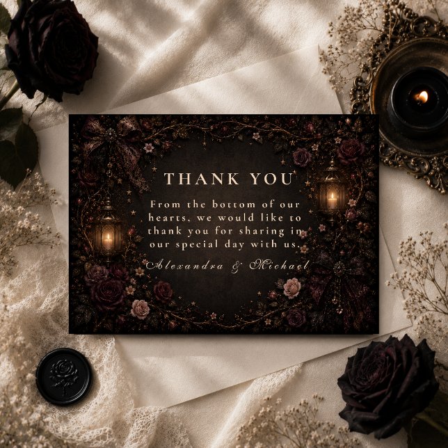 Enchanted Whimsy Goth Wedding Thank You Card (Creator Uploaded)