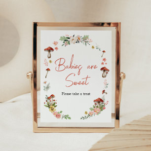 Enchanted Wildflower Mushroom Babies are Sweet Poster