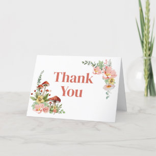 Enchanted Wildflower Mushroom Baby Shower Thank You Card