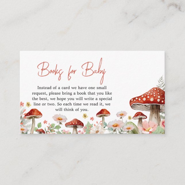 Enchanted Wildflower Mushroom Books for Baby Enclosure Card (Front)