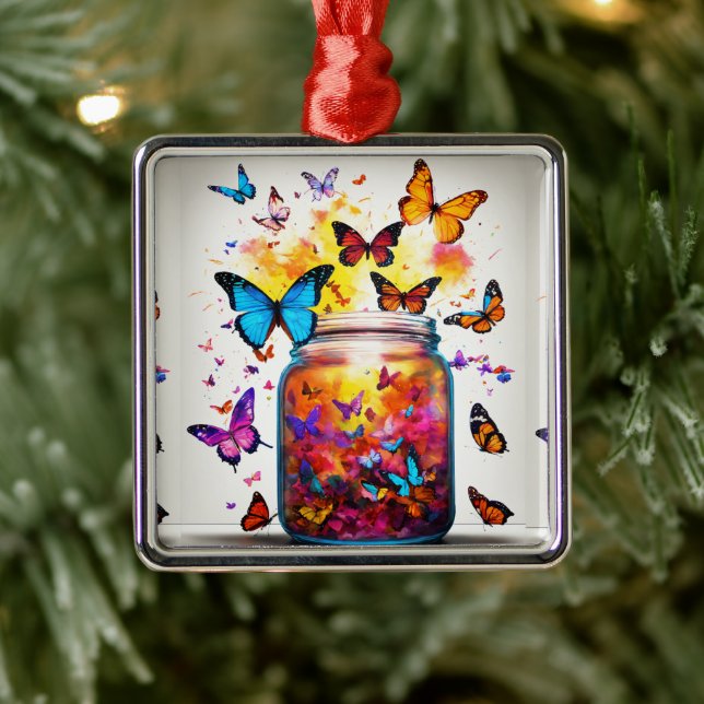 Enchanted Wings: Constellation Butterfly T-Shirts Metal Tree Decoration (Tree)