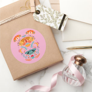 Enchanted Wings Magical Moth Butterfly Classic Round Sticker