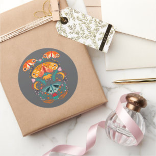 Enchanted Wings Magical Moth Butterfly Classic Round Sticker