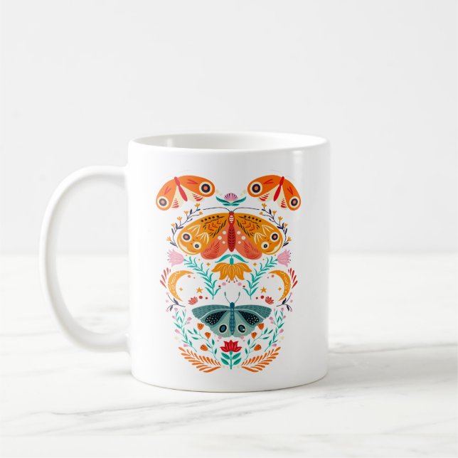 Enchanted Wings Magical Moth Butterfly Coffee Mug (Left)