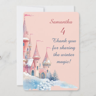 Enchanted Winter Castle Thank You Card, Princess 
