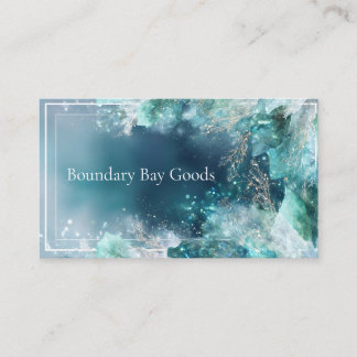 Enchanted Winter Foliage Blue Business Card