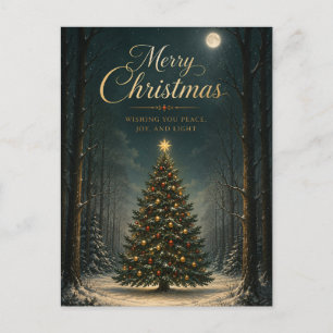 Enchanted Winter Forest Christmas Holiday Postcard