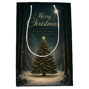 Enchanted Winter Forest Christmas Medium Gift Bag